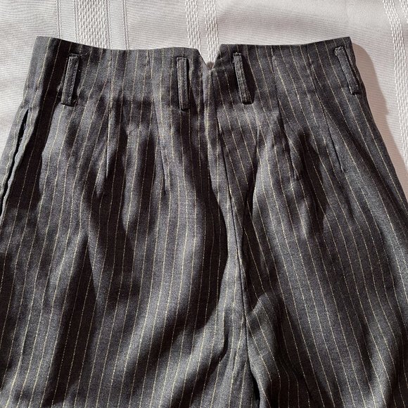 FRNCH Grey/gold pinstripe highwaisted trousers - Picture 9 of 15